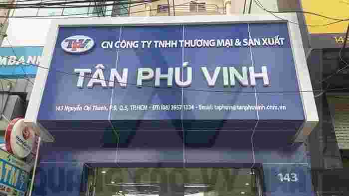 Bảng hiệu công ty chữ nổi nền ALU