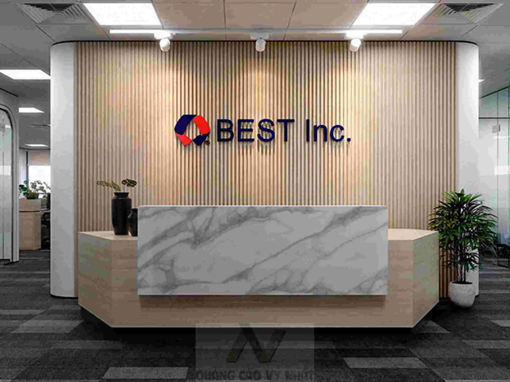BACKGROUND CÔNG TY background quầy lễ tân lam sóng
