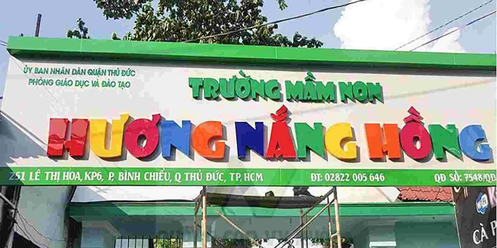 BẢNG HIỆU TRƯỜNG MẦM NON thi công cổng trường mầm non
