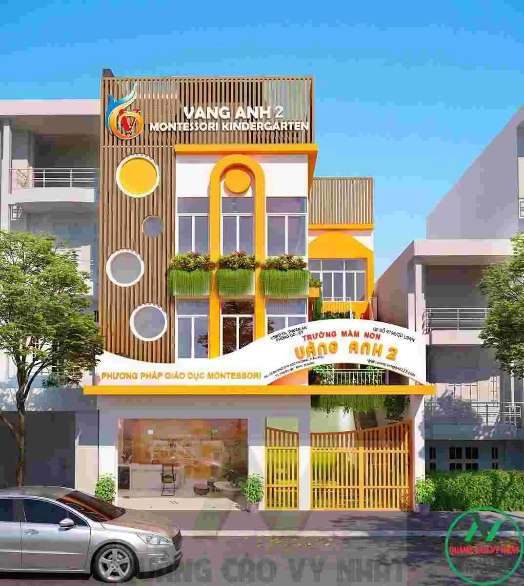 BẢNG HIỆU TRƯỜNG MẦM NON thiết kế trường mầm non đẹp nhất