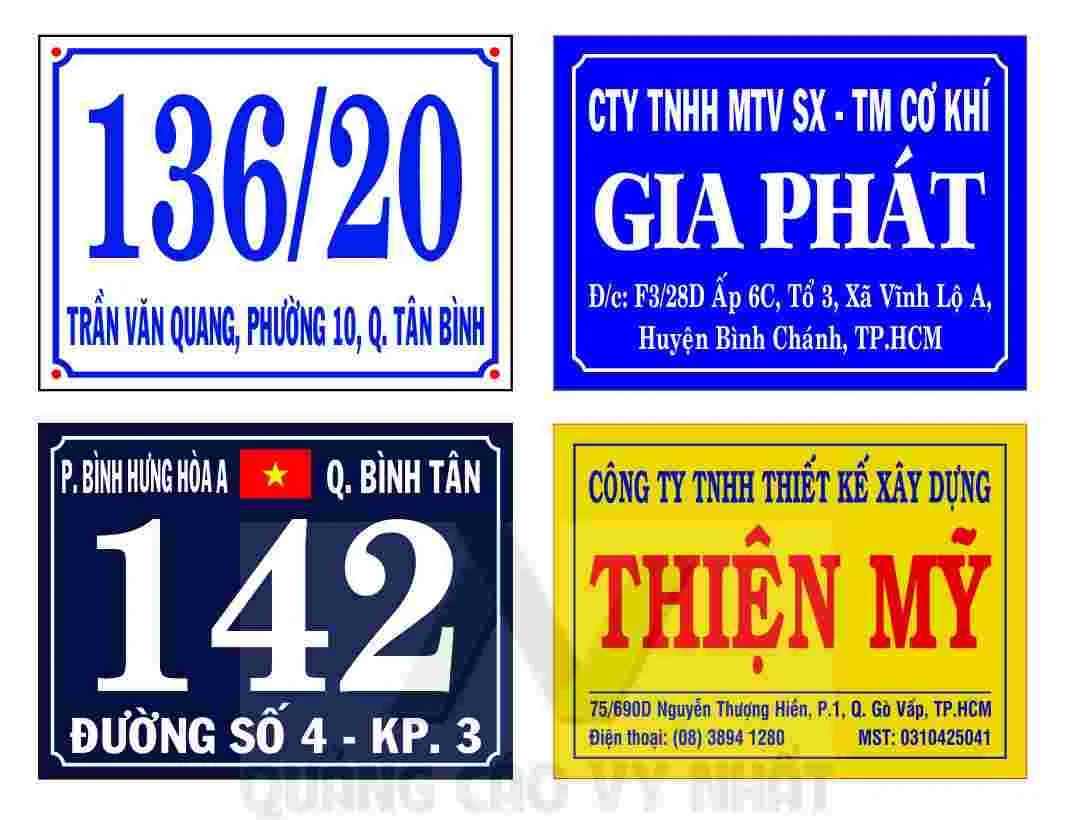 BẢNG SỐ NHÀ LẤY LIỀN bảng công ty mica
