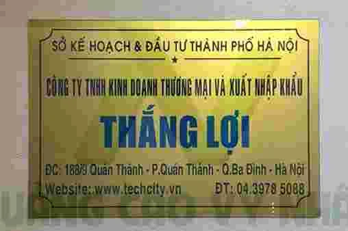 BẢNG TÊN CÔNG TY bảng công ty vàng bóng
