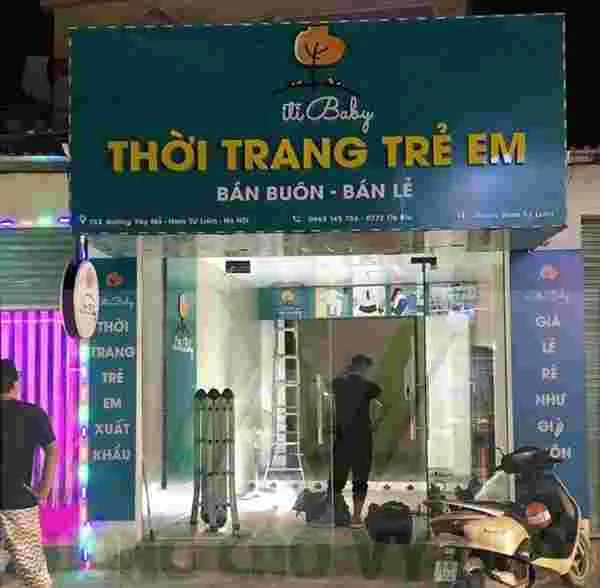 LÀM BẢNG HIỆU SHOP THỜI TRANG TRỌN GÓI bảng hiệu shop trẻ em