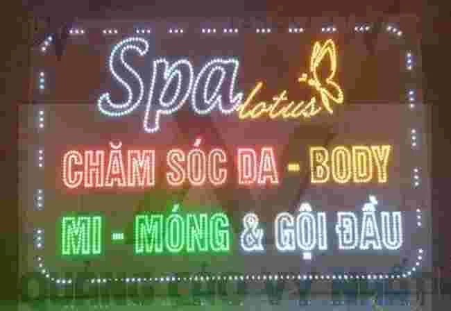 LÀM BẢNG HIỆU SPA ĐẸP bảng led spa