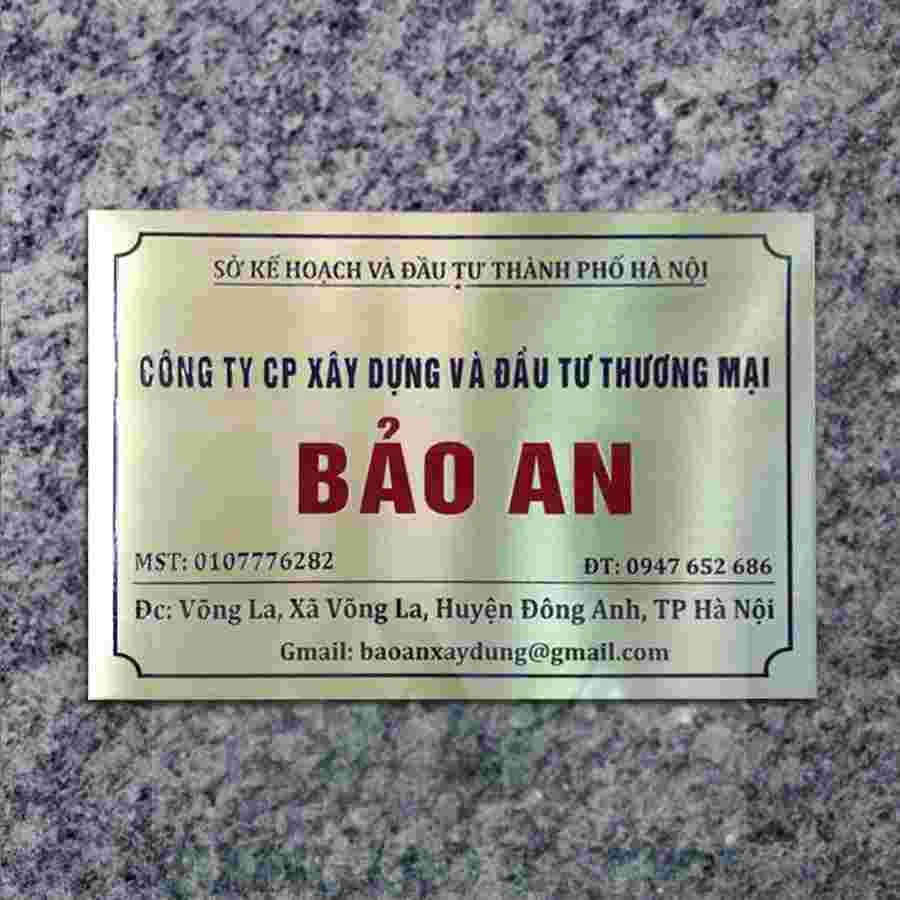BẢNG TÊN CÔNG TY bảng tên công ty vàng xước