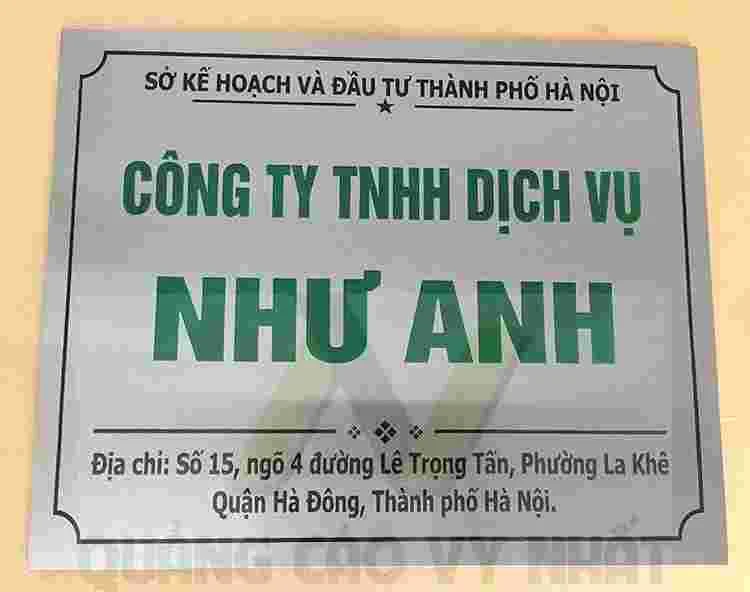 BẢNG TÊN CÔNG TY bảng tên inox