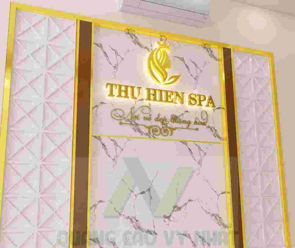 LÀM BẢNG HIỆU SPA ĐẸP Background quầy lể tân đẹp