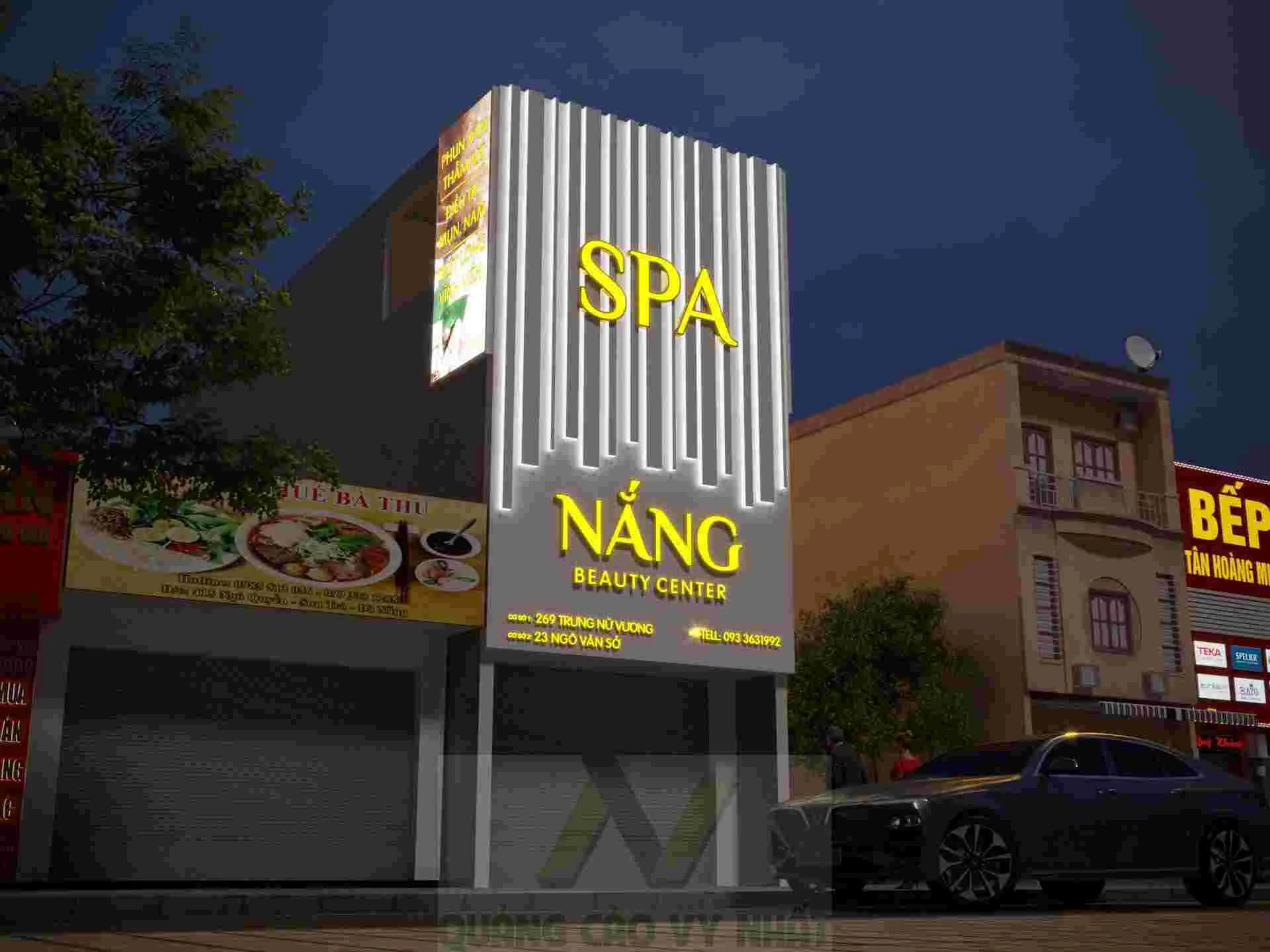LÀM BẢNG HIỆU SPA ĐẸP chữ nổi đèn LED