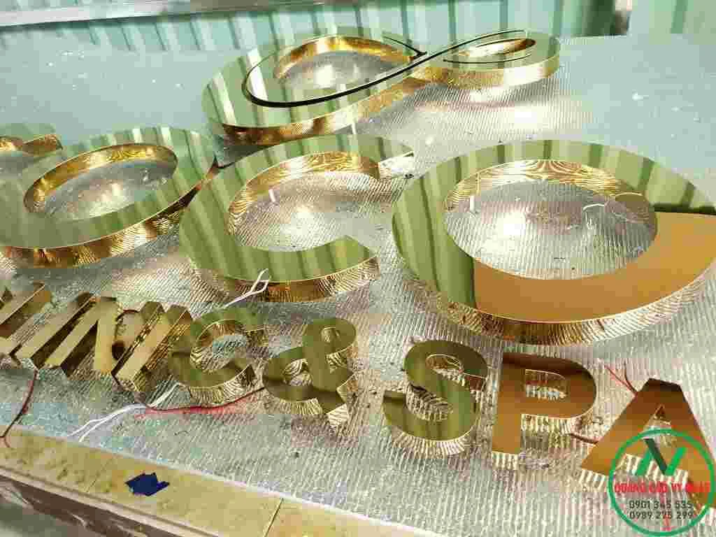 CHỮ NỔI INOX GIÁ RẺ CHỮ NÔI INOX VÀNG BÓNG