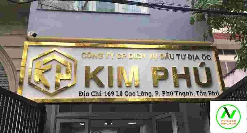 Làm bảng hiệu chữ nổi quận Gò Vấp bảng hiệu alu gương vàng