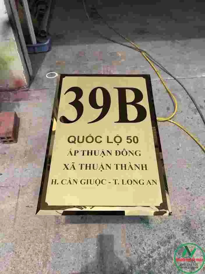 BẢNG SỐ NHÀ LẤY LIỀN bảng số nhà inox vàng