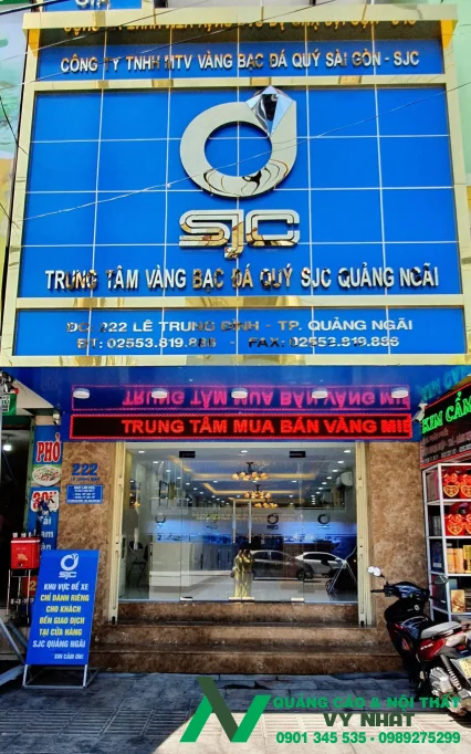 Bảng hiệu tiệm vàng Alu SJC