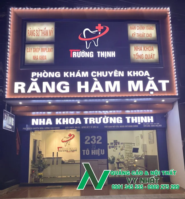 Bảng hiệu nha khoa chữ nổi đèn led