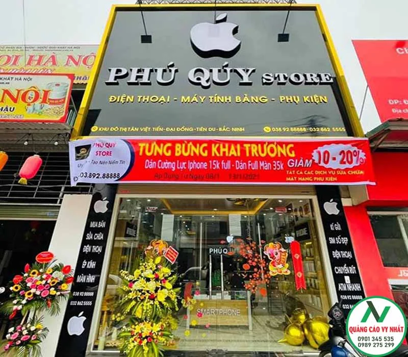 Bảng hiệu Alu tiệm điện thoại