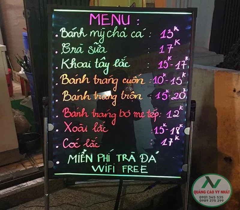 bảng Led menu
